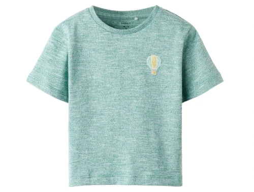 Name It t-shirt deep jungle med luftballon- smuk meleret grøn t-shirt til drenge